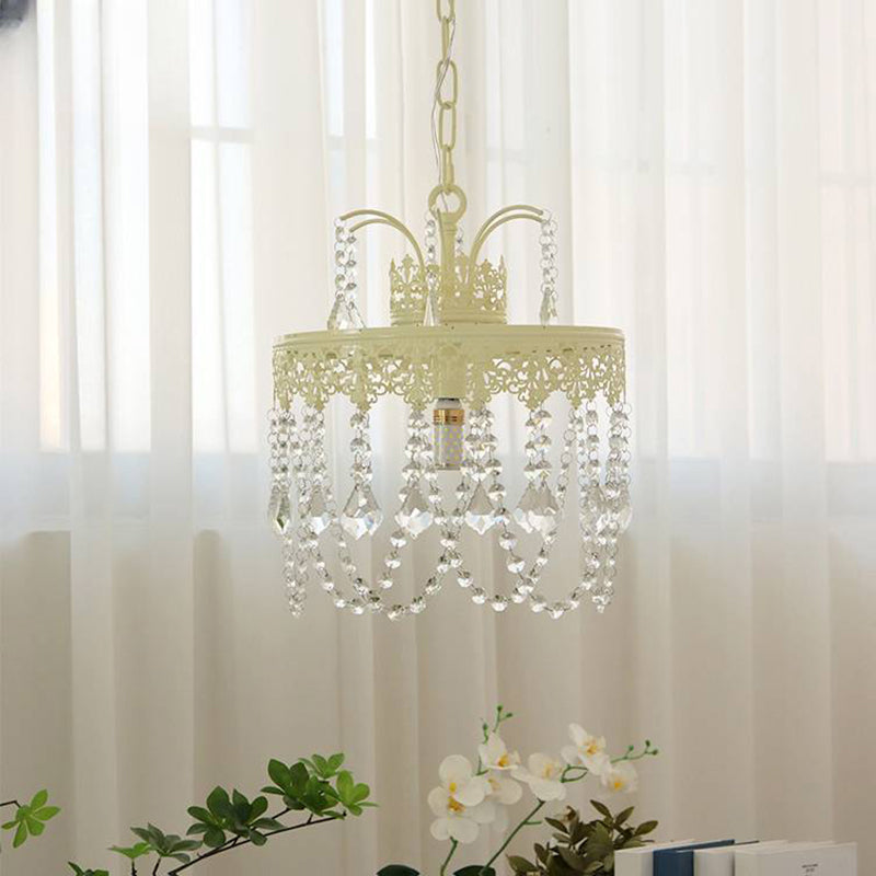 Product Image for französischer runder Ast Crystal String Eisen 1-Licht Kronleuchter für das Wohnzimmer, 7.87"/20CM / 110V-120V Für US/CA