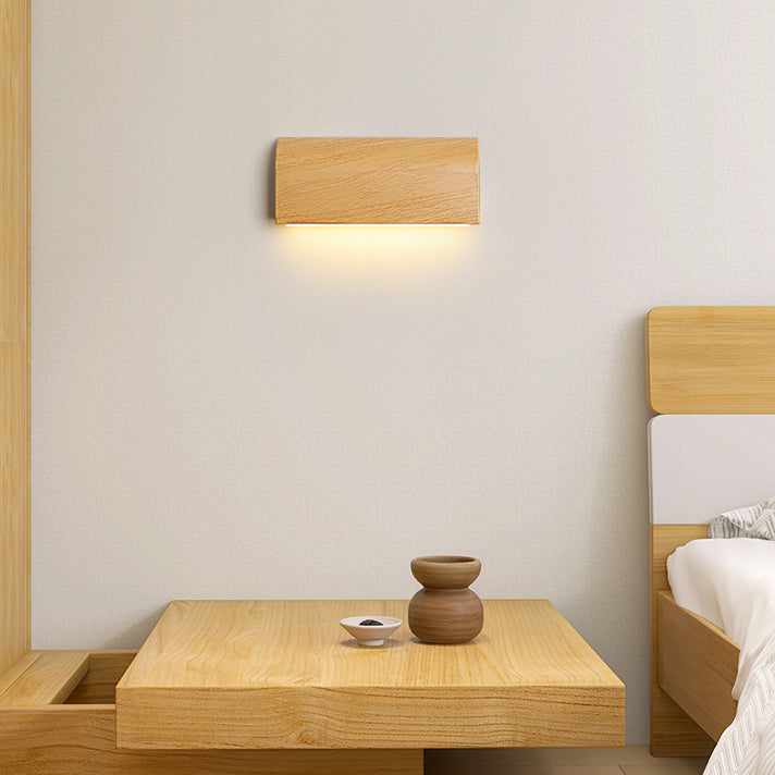 Product Image for Moderne Minimalistische Rechteck Trapez Aluminium LED Wandleuchte Lampe Für Schlafzimmer, Original Holzfarbe / 110V-120V Für US/CA