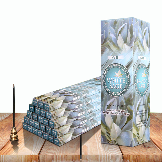 Product Image for Frendorf | ZenAroma Chinesische Räucherstäbchen | Königliches Lavendel | Entspannung & Meditation | Duftstäbchen für Zuhause, Weißer Salbei / 12 Boxen