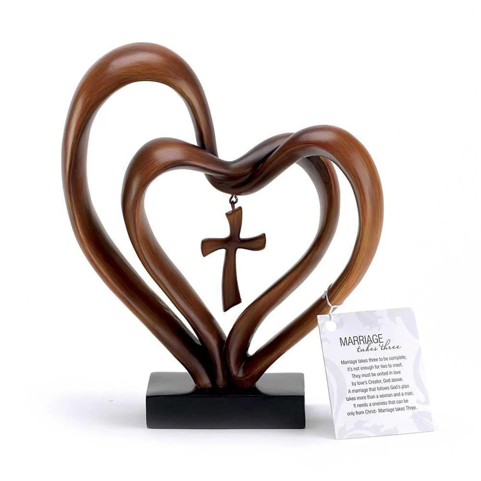 Product Image for Frendorf | EternalBond Herz-Kreuz Tischdekoration | Symbolische Deko für Hochzeit & Zuhause | In Braun & Silber erhältlich, Braun