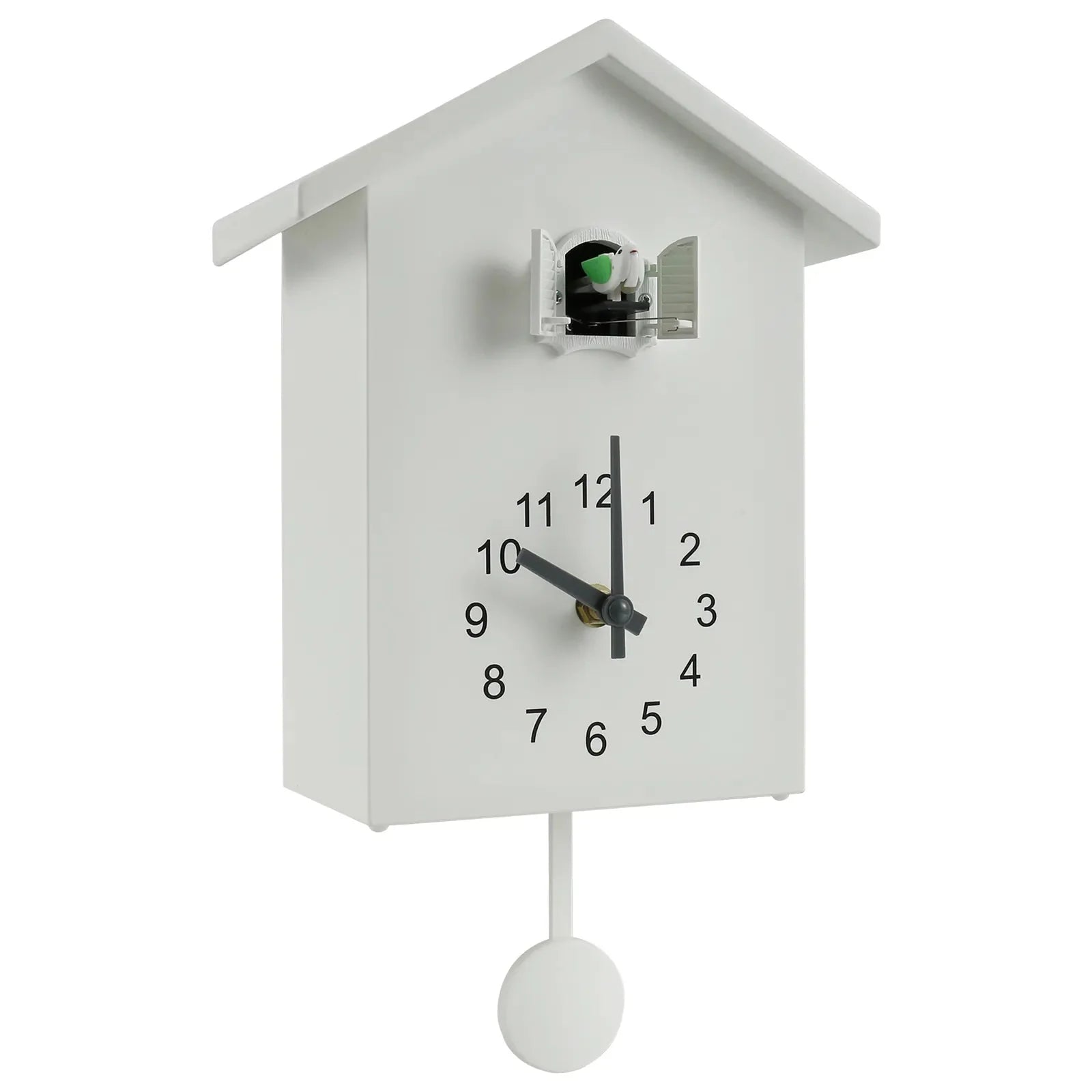 Product Image for Kuckucksuhr Kuckucksounduhr mit Pendel Zarte Kuckucksuhr Vogel Batteriebetriebene Kuckuckswanduhr für Wohnzimmerdeko, Weiß