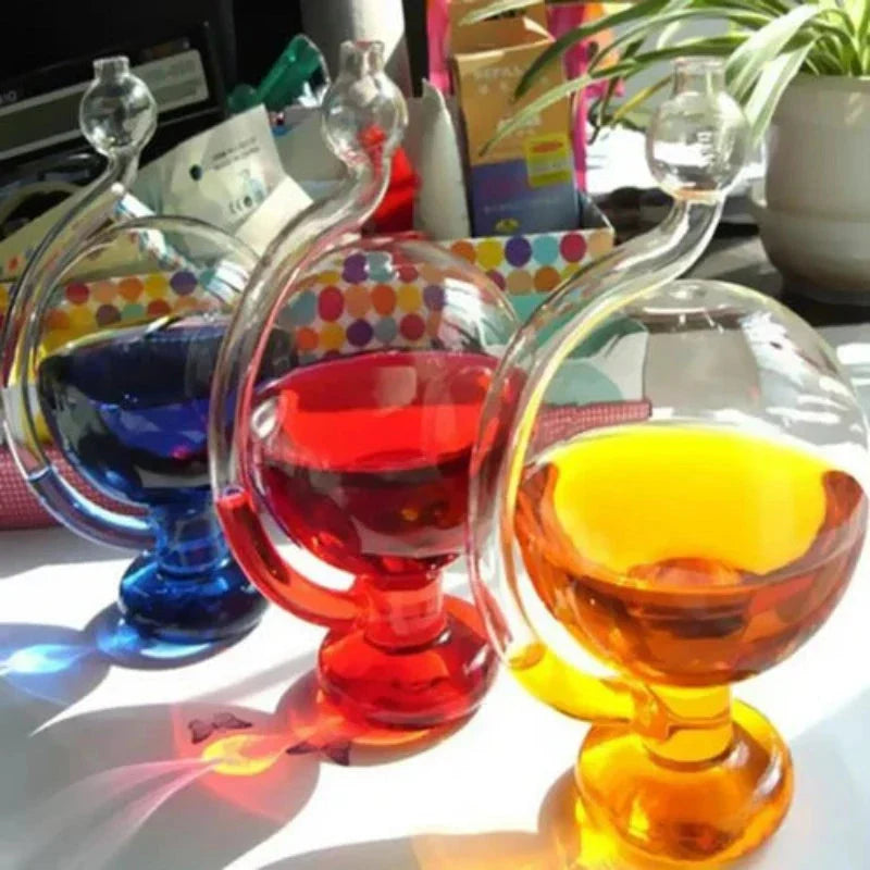 Product Image for Royaleva Glas Wettervorhersage Flasche Barometer - Stilvoller Desktop Wettervorhersager und Dekor, Gelb