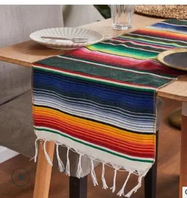 Product Image for Boho Vibrant Mexikanische Serape Decke, dunkelgrün / 130x170cm