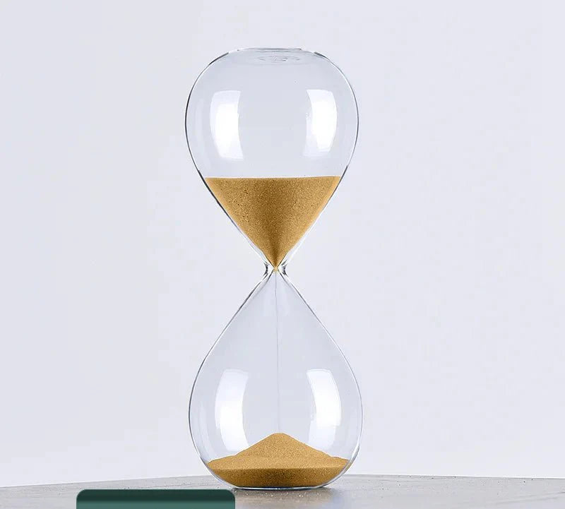 Product Image for Glas Sanduhr Timer | Stilvolle Dekoration mit 5/10/30/60 Minuten Zeitangabe, Gold / 60min 10x23.5 cm