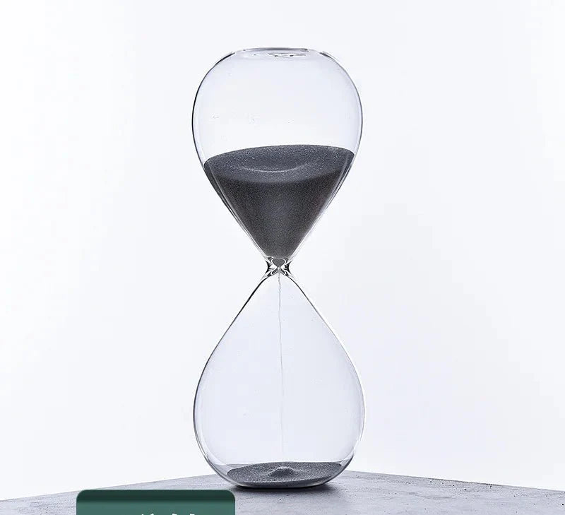 Product Image for Glas Sanduhr Timer | Stilvolle Dekoration mit 5/10/30/60 Minuten Zeitangabe, Schwarz / 5min 5x12 cm