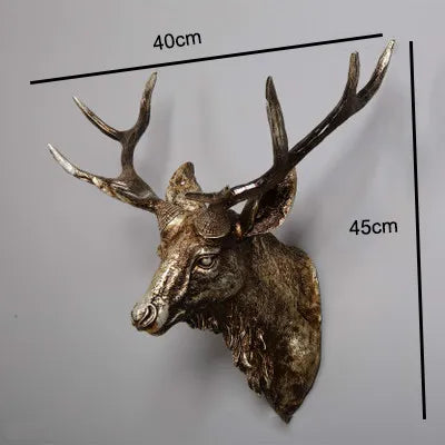 Product Image for Faux Rehkörper, Faux Taxidermie Tierkopf Wanddekoration Handgemachte Bauernhausdekoration Harz Wohnaccessoires Modern für die Wand, Retro Silber