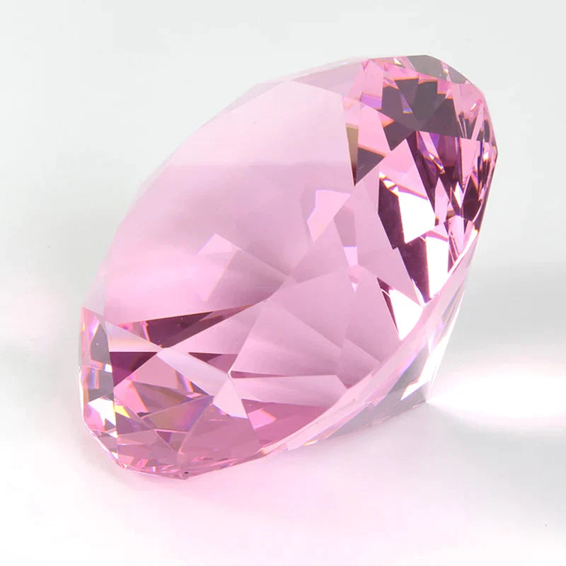 Product Image for Luxuriöse klare Kristall-Diamant-Hausdekorationshandwerk Büro Schreibtischdekoration Glasornamente Hochzeitsfeier Weihnachtsgeburtstagsgeschenk, Rosa 