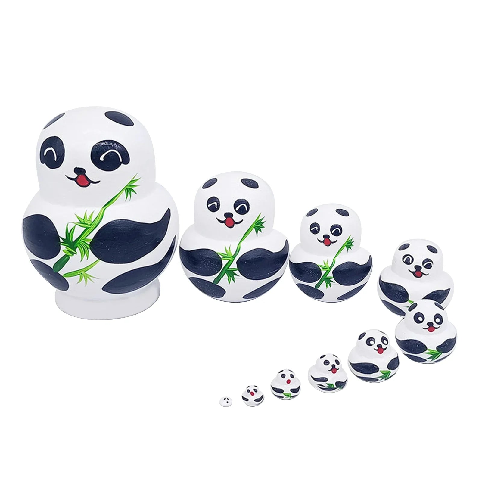 Product Image for 10 Stück/Set Holz Russische Matroschka Puppen, Panda