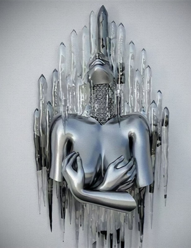 Product Image for Metallfigur Statues Stile Abstraktes Leinwandgemälde Paare Wandkunst Liebes-Skulptur Poster Druck Wohnkultur Wohnzimmer Geschenke, 60x80cm Kein Rahmen