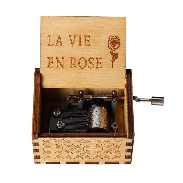 Product Image for Neueste Design Anime Howl's Moving Castle Musikthema Antik geschnitzte Holz Handkurbel Musikbox Kinderspielzeug Weihnachtsgeschenk, La Vie En Rose
