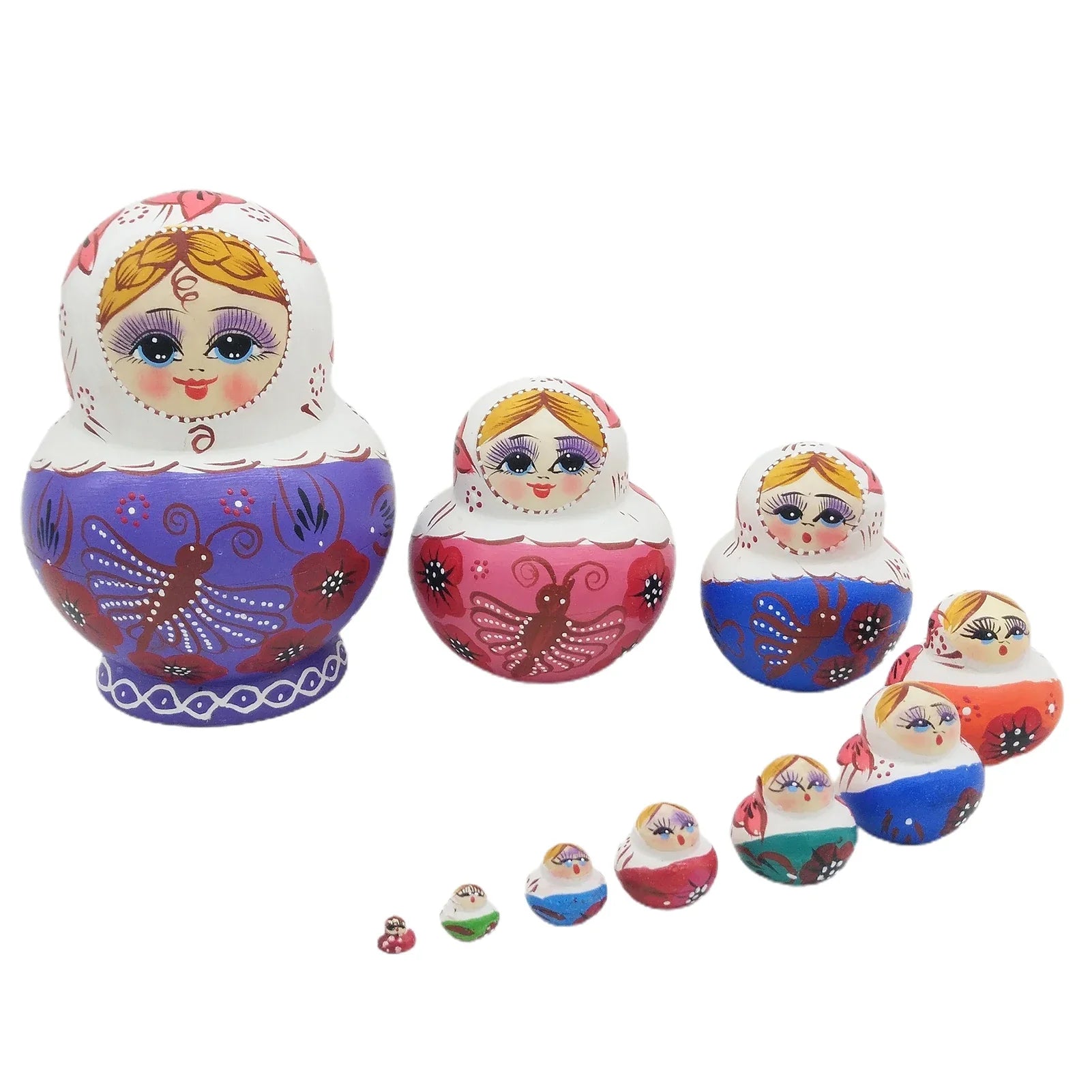 Product Image for 10 Stück/Set Holz Russische Matroschka Puppen, Bunt