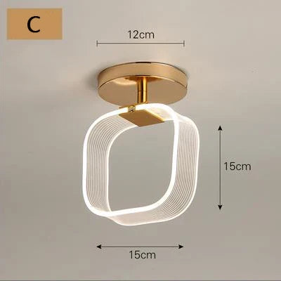 Product Image for LED Deckenlampe: Vintage Gemütliche Dekoration in Schwarzgold für Schlafzimmer, Flur, Esszimmer, Loft oder Wohnzimmer, GOLD C / Warm Weiß