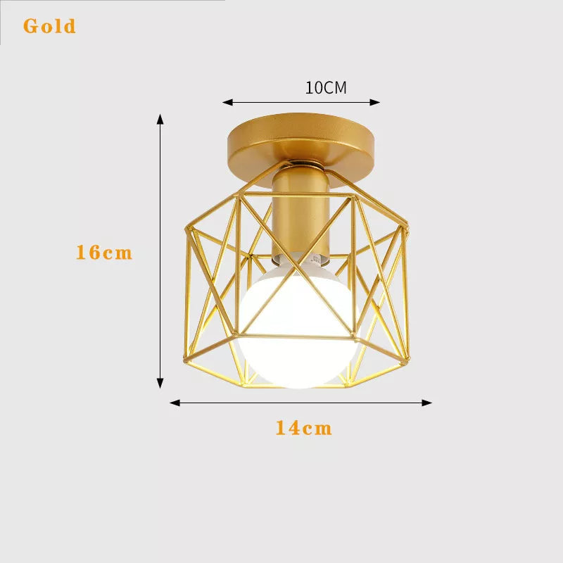 Product Image for Retro-Charme trifft auf moderne Effizienz: LED Vintage Deckenleuchten Metallkäfig, Gold / CHINA / 7W Warmweiß