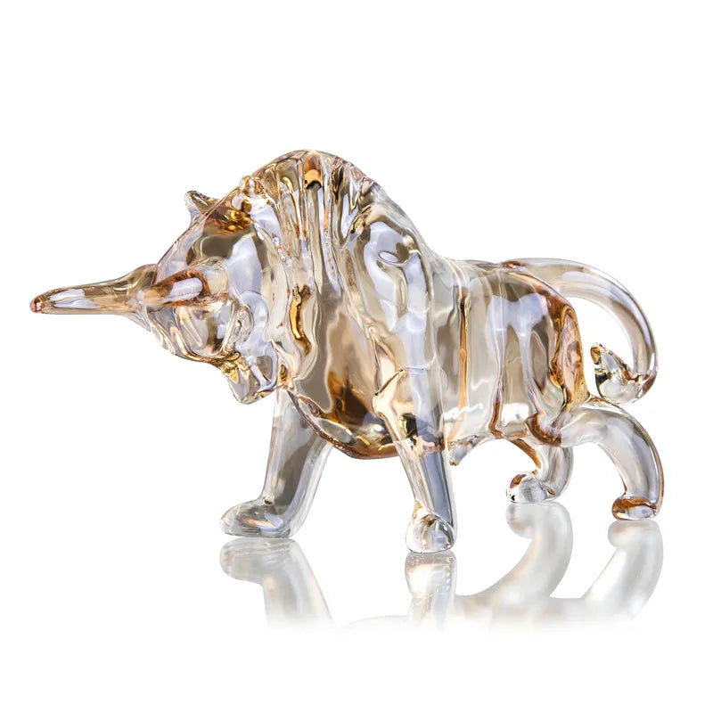 Product Image for H&D 13 cm Kristall Bullen Skulptur Ornament Kunstglas Tier Sammlerstücke Figuren Tischdekoration Souvenir Statue Geschenk für Papa/Freund