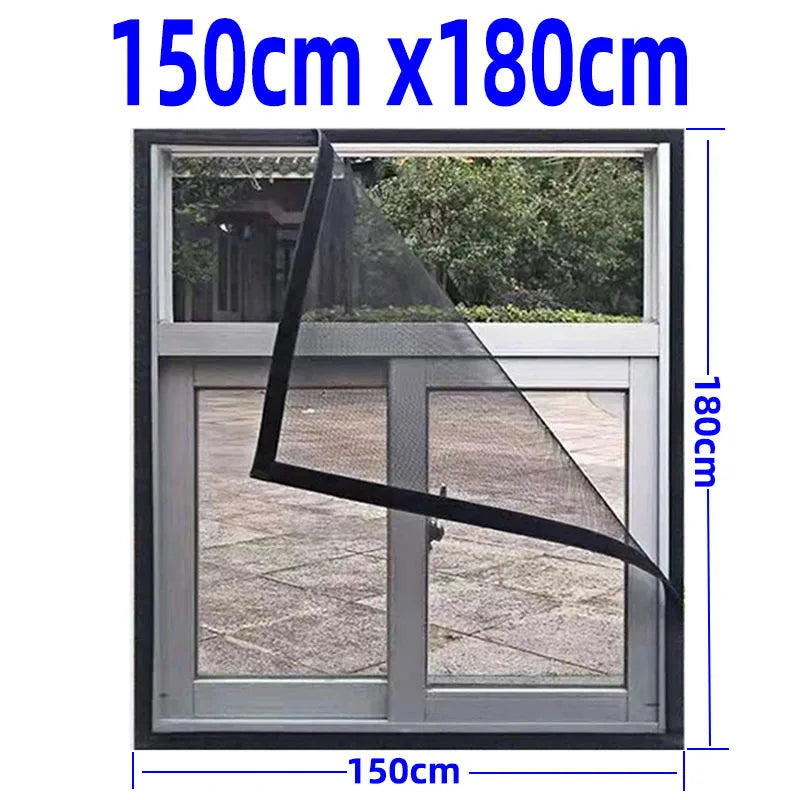 Product Image for Frendorf | Verstellbares unsichtbares Anti-Moskito waschbares Fensternetz, Schwarzes Klettverschluss / B 150cm x H180cm