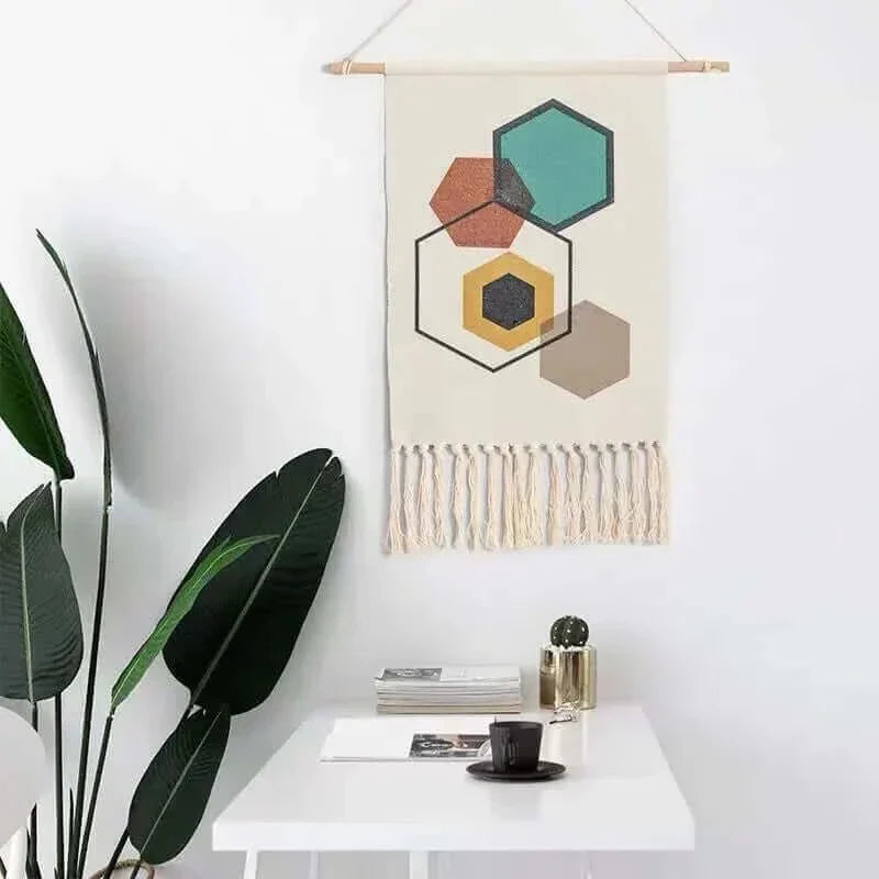 Product Image for Macrame Hängender Baumwollteppich, H