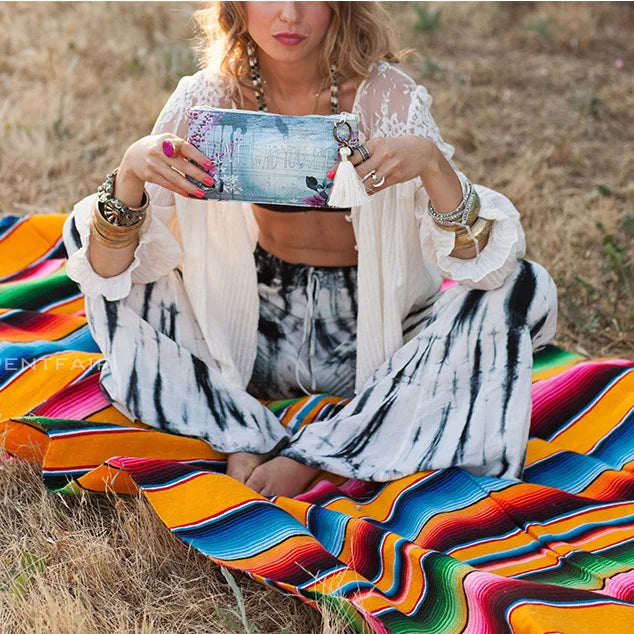 Product Image for Boho Vibrant Mexikanische Serape Decke, gelb / 120x180cm