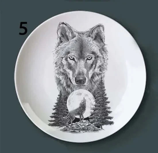 Product Image for Keramische zeitgenössische tierische dekorative Platte, Wolf / 6 Zoll