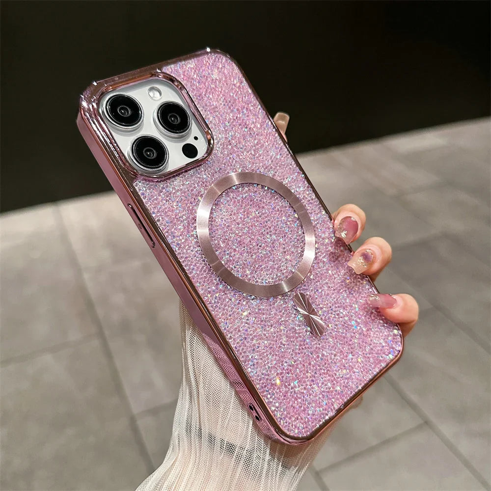 Product Image for Frendorf | Bling Glitter Magnetische Hülle Für iPhone, Für iPhone 15 Pro Max / Rosa