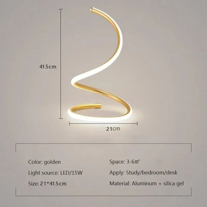 Product Image for GlowStream - Moderne LED-Tischlampe, Gold-Groß / Warmes Weiß / EU-Stecker