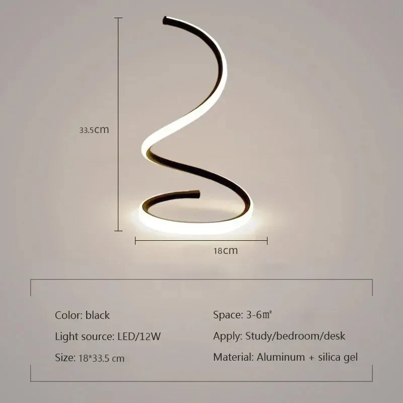 Product Image for GlowStream - Moderne LED-Tischlampe, Schwarz-klein / Warmes Weiß / EU-Stecker