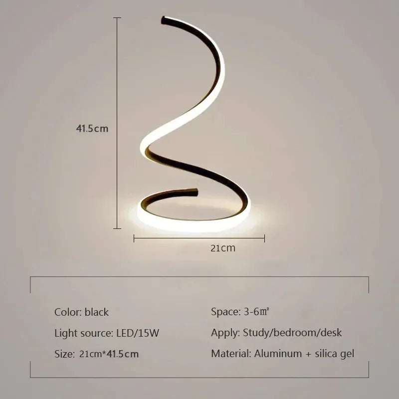 Product Image for GlowStream - Moderne LED-Tischlampe, Schwarz-Groß / Warmes Weiß / EU-Stecker
