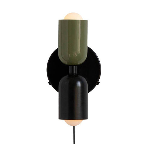 Product Image for MP H23 Up Down Wandleuchte, Schilfgrün / Schwarz / Plug-Inline-Ein-/Ausschalter | Transparentes Kabel