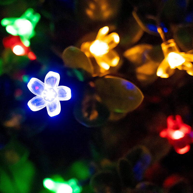 Product Image for LED Solar Sakura Lichterkette wasserdicht Außen Feen Blumenlichter, 12 Meter 100 Licht / Farben