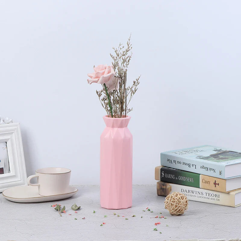 Product Image for Modern White Pink Blue Plastic Vase Flower Pot Flower Vase Basket Nordic Home Living Room Decoration Ornament Flower Arrangement, Plastic 7.2x20.5cm 2