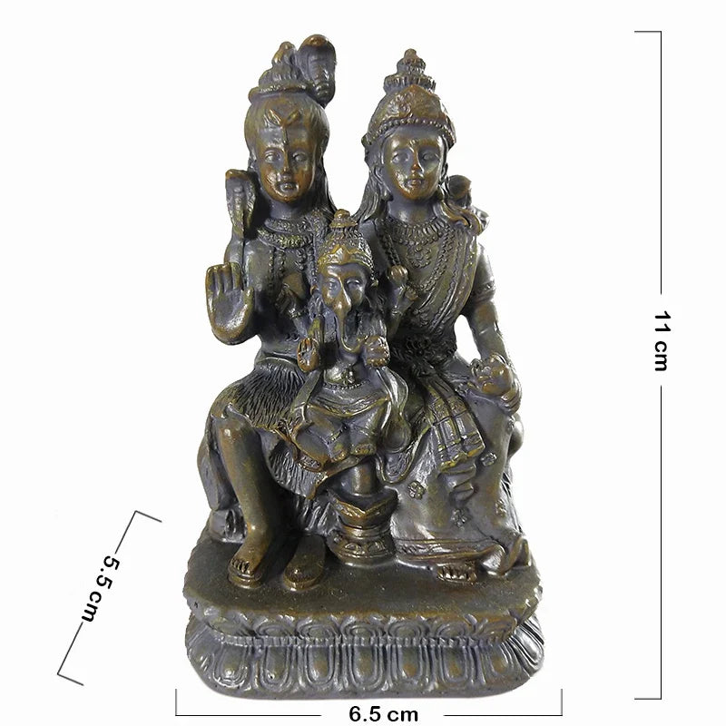 Product Image for Bronze Farbe Shiva Parvati und Ganesha Statue, Braun