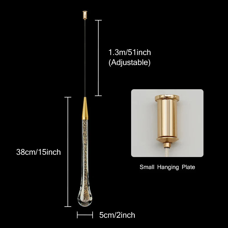 Product Image for Kristall LED Pendelleuchten: Perfekt für Schlafzimmer, Esszimmer, Bar - Wassertropfen-Kronleuchter, Treppenlampe für die Innenraumdekoration, Typ A / 