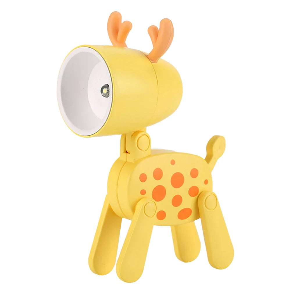 Product Image for Niedliche LED Nachtlampe - Mini Haustier Hund, Reh, Dinosaurier Klapp-Tischlampe für Kinderzimmer, gelbes Reh-A