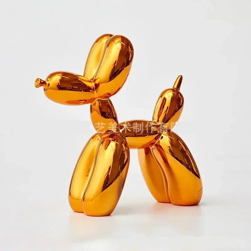 Product Image for Nordic Ballon Hund Skulptur Harz Tier Ornament Kunst Skulpturen und Figuren Handwerk Hause Dekoration Zimmer Desktop Zubehör, orange / 10x10x4cm