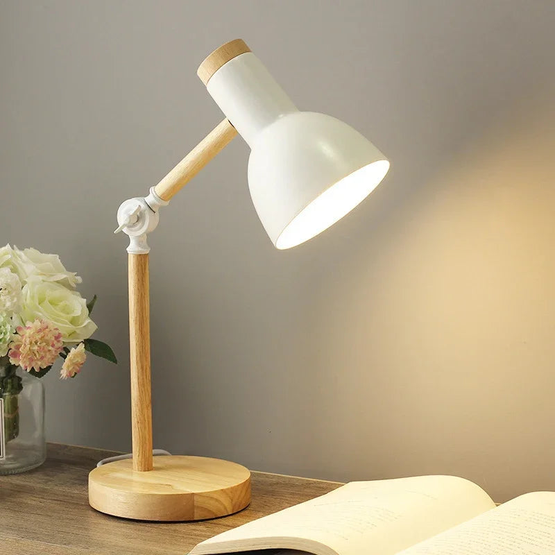 Product Image for Farbige Holz Tischlampe, Weiß / Natürliches Licht / UK -Plug