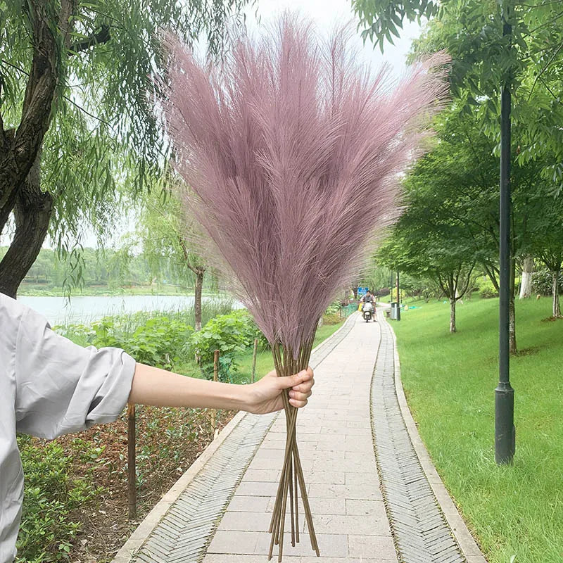 Product Image for 5 Stück 100 cm Künstliches Pampasgras Trockenrohr Blumenstrauß Hochzeitsfeier Dekoration Zuhause Raum DIY Künstliche Pflanzen Dekorationsbedarf, B07