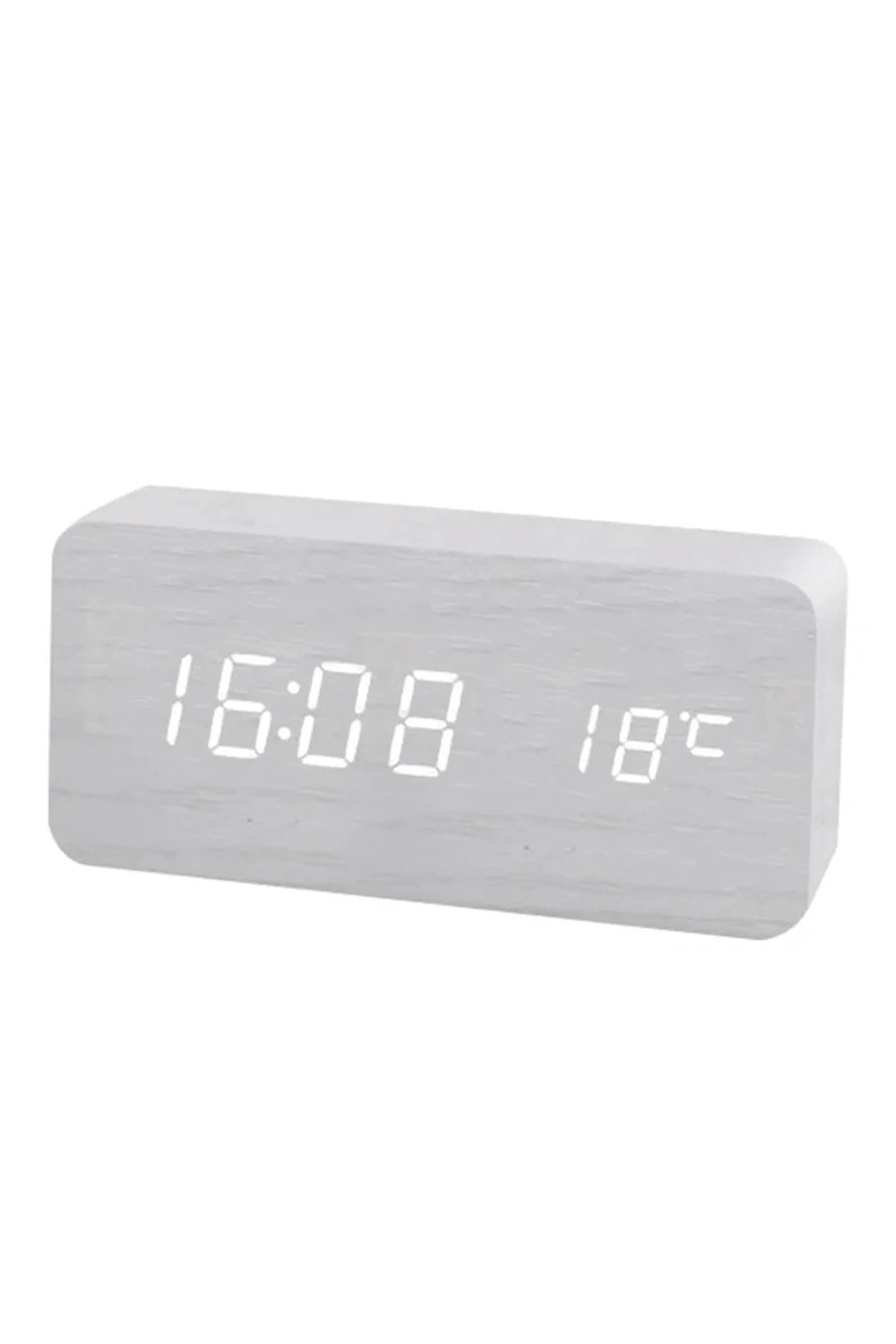 Product Image for Holz LED Digitaluhr, WEISS
