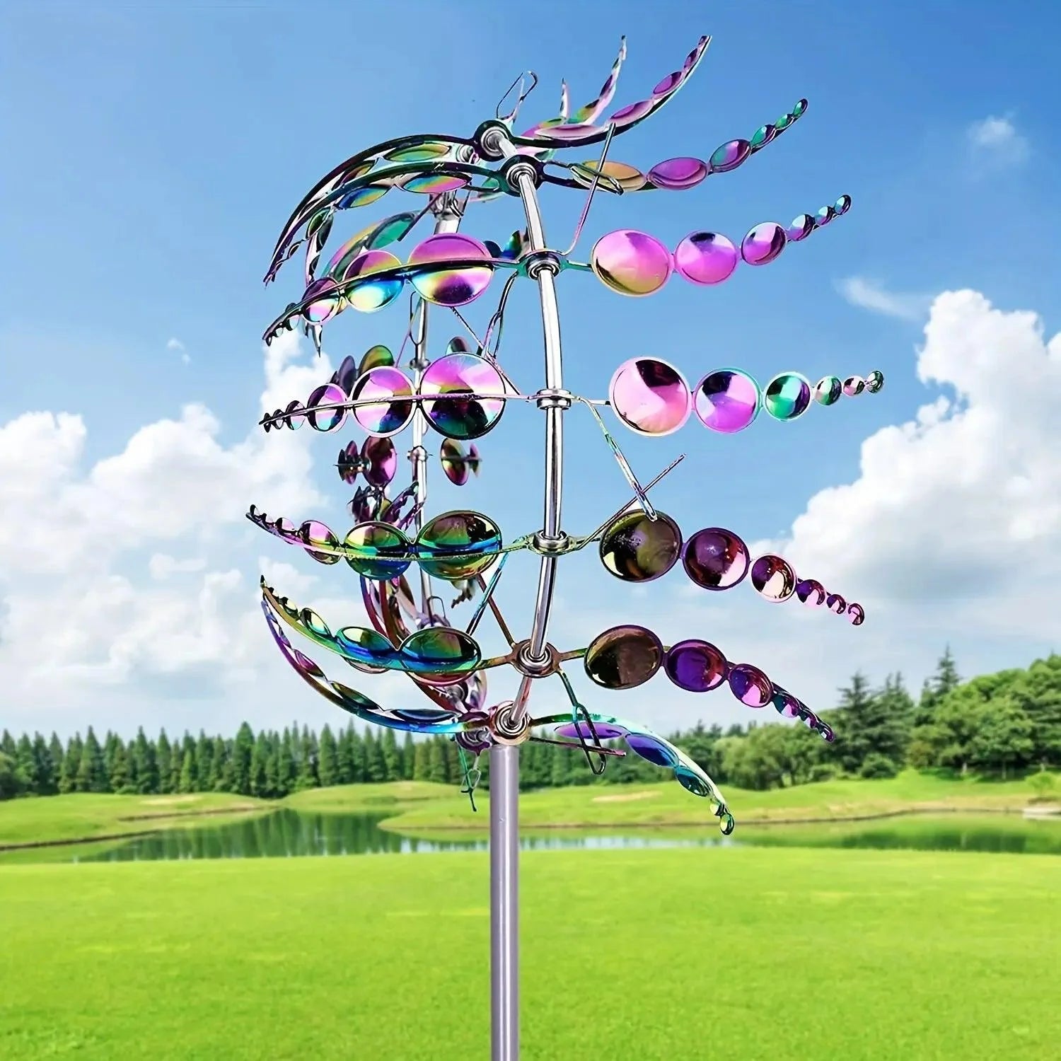 Product Image for Windmühle Spinner | Einzigartiges windbetriebenes Gartendekor aus Metall, Farblich