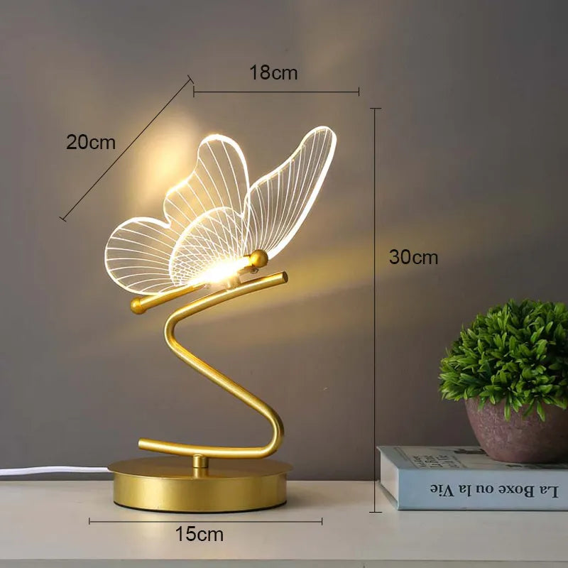 Product Image for Nordic LED Table Lamps Indoor Lighting Switch Button Home Decoration Bedroom Bedside Living Room Restaurant Butterfly Desk Lamp, US plug / Switch 
