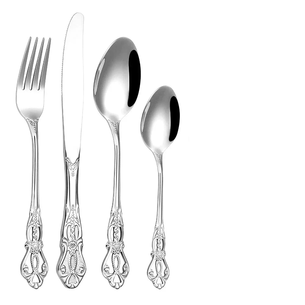 Product Image for RegalSteel | Luxus-Besteck aus Edelstahl, 4Stücke Spiegel Sliver / 5 Satz 20Stücke