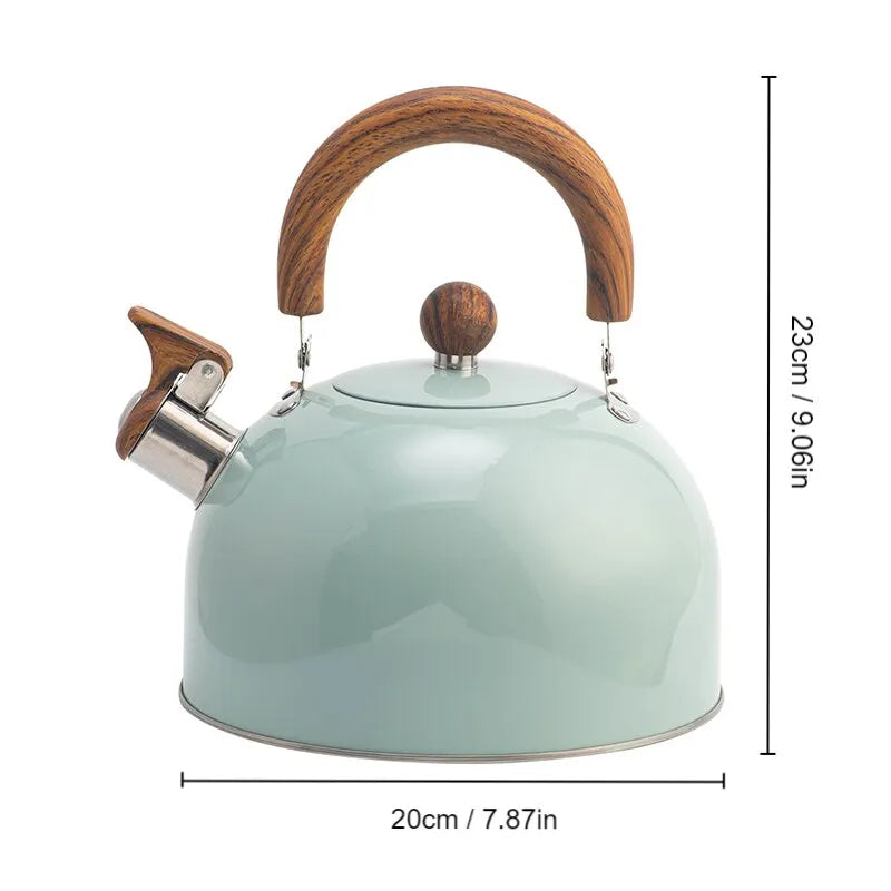 Product Image for 1 Stück 2,5/3 l Liter Kessel aus Edelstahl, verdickter Wasserkocher, Gas-Induktionsherd, universeller Wasserkocher, Kessel, 1 Stk / hellgrün 3L