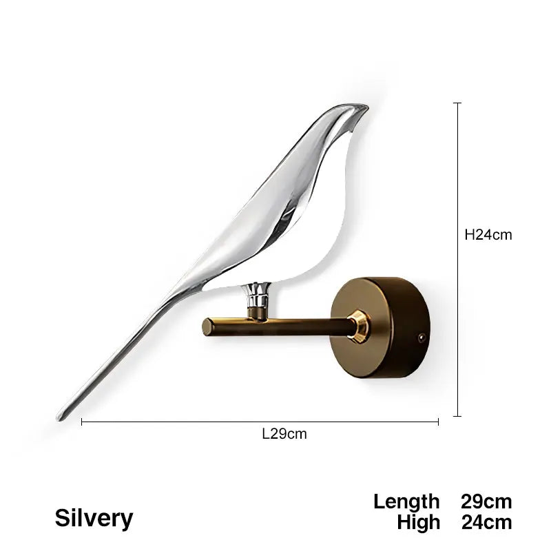 Product Image for Creative Bird 360° drehbare LED-Wandlampen, 1 Kopf Silber / Neutral Light