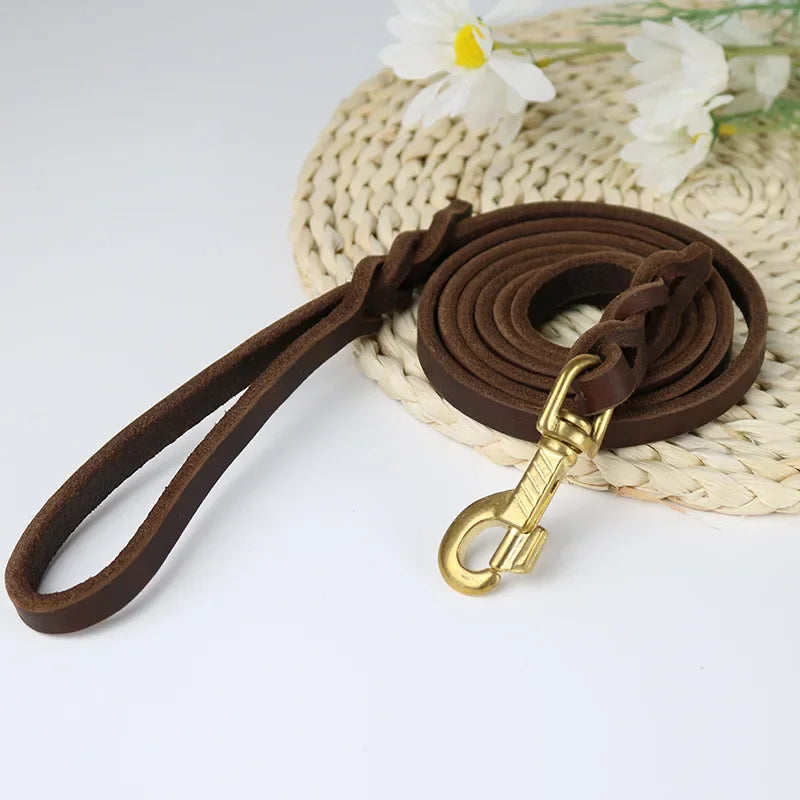 Product Image for Frendorf | Geflochtene Hundeleine aus Echtleder, Kupferbraun / 120cm