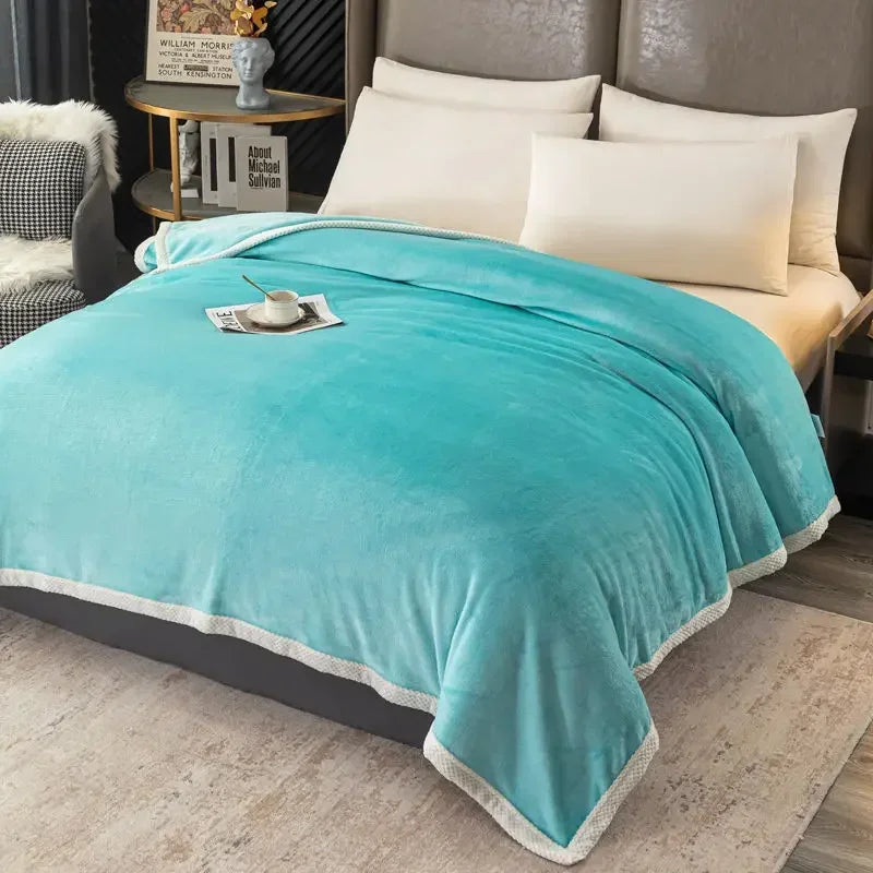 Product Image for WarmFuzz - Dicke Kaschmir-Decke für Bett und Sofa, Blau / 100 cm x 150 cm