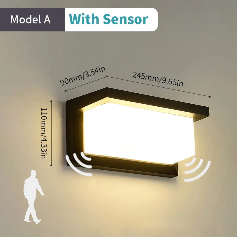 Product Image for Frendorf | LED-Wandleuchte mit Radar-Bewegungsmelder – 16W wasserdichtes Licht für den Innen- und Außenbereich, kaltes und warmes Weißes Licht, AC85-