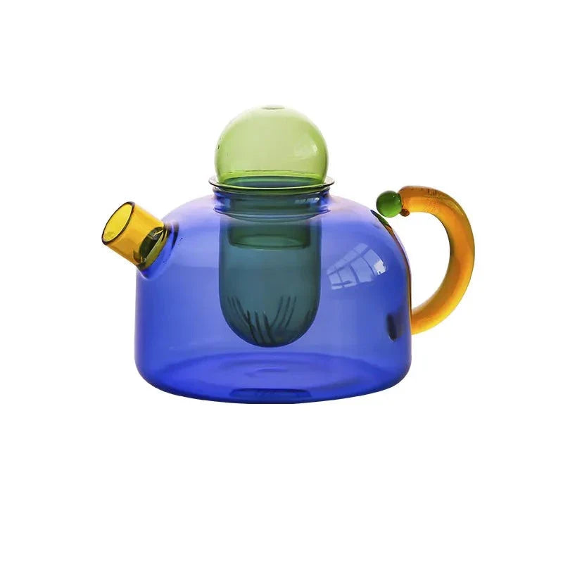 Product Image for Kontrastierende Farbe Glas Teeset, Blauer Wasserkocher / 1 Stück
