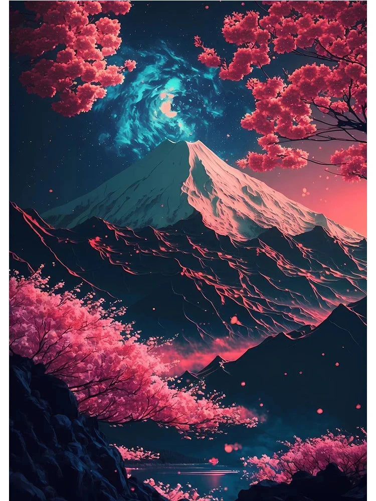 Product Image for Japanische Natur Neon Kunst Poster und Drucke Leinwand Japan Landschaft Wand Dekorative Malerei für Wohnzimmer Wohnkultur Bilder, 15 / 40x60cm Keine 
