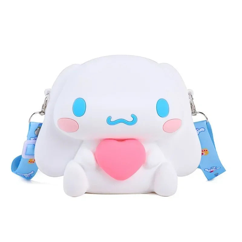 Product Image for Kawaii New Sanrio Cinnamoroll Silicone Crossbody Bag Waterproof Anime Cartoon Coin Purse Girl Gift Cartoon Cute Students Wallet, large