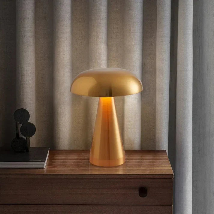 Product Image for Vintage Mushroom Lampe - Wiederaufladbare Leselampe für moderne Innenräume, Standard / Gold