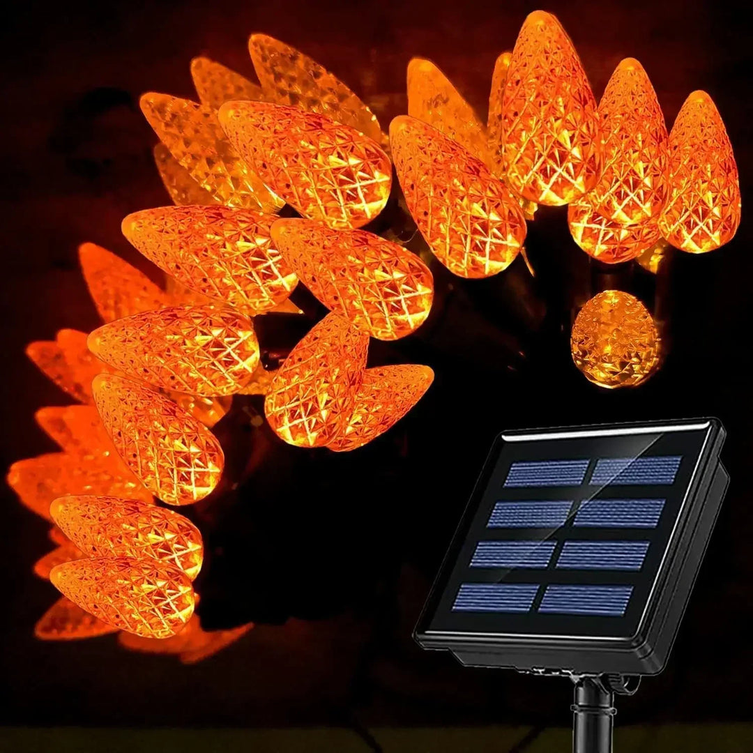 Product Image for Frendorf | GlowLume Solarbetriebene C6 Lichterkette – Schaffen Sie Eine Magische Außendekoration, Orange