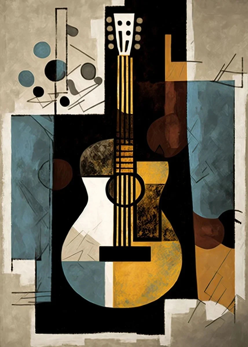 Product Image for Scandinavian Abstract Wall Art Music Guitar Modern Colorful HD Canvas Poster Print Home Bedroom Living Room Decoration, Burgund / 30 x 40 cm, ohne 